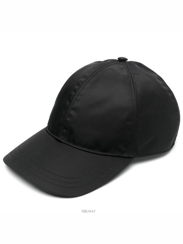 Re-Nylon Triangle Logo Baseball Cap Black - PRADA - BALAAN 3