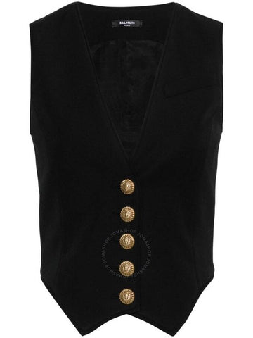 Balmain Black Virgin Wool Waistcoat Brand Size 38 US Size 6 - BALMAIN - BALAAN 1