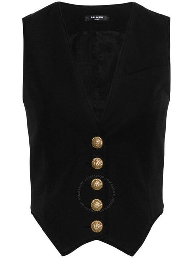 Balmain Black Virgin Wool Waistcoat Brand Size 38 US Size 6 - BALMAIN - BALAAN 1