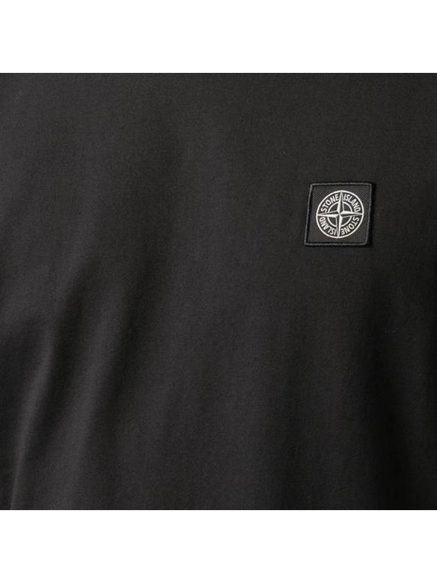 Logo Patch Short Sleeve T-Shirt Black - STONE ISLAND - BALAAN 6