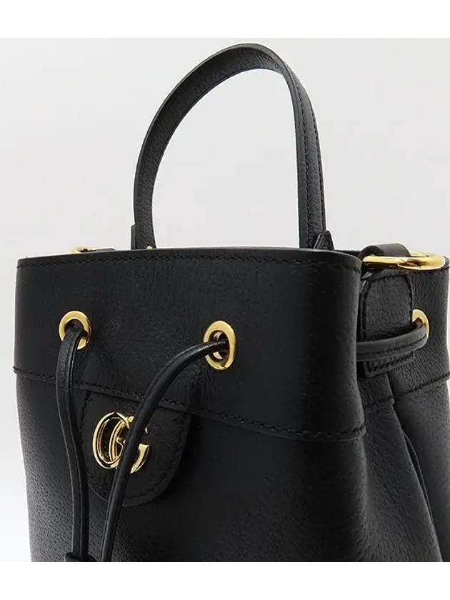 610846 Black Leather Web Stripe Ophidia Small Bucket Tote Bag Shoulder Strap 2WAY - GUCCI - BALAAN 5