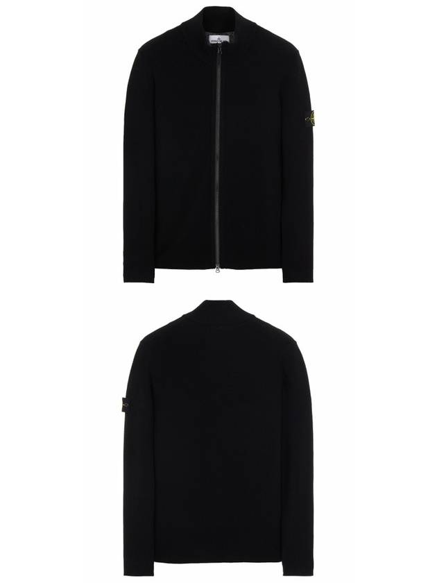 Men's Knit Zip-Up Jacket Black - STONE ISLAND - BALAAN 5