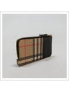 Vintage Check Leather Zipper Card Wallet Beige - BURBERRY - BALAAN 7