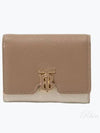 TB Logo Tritone Grainy Leather Half Wallet Brown - BURBERRY - BALAAN 2