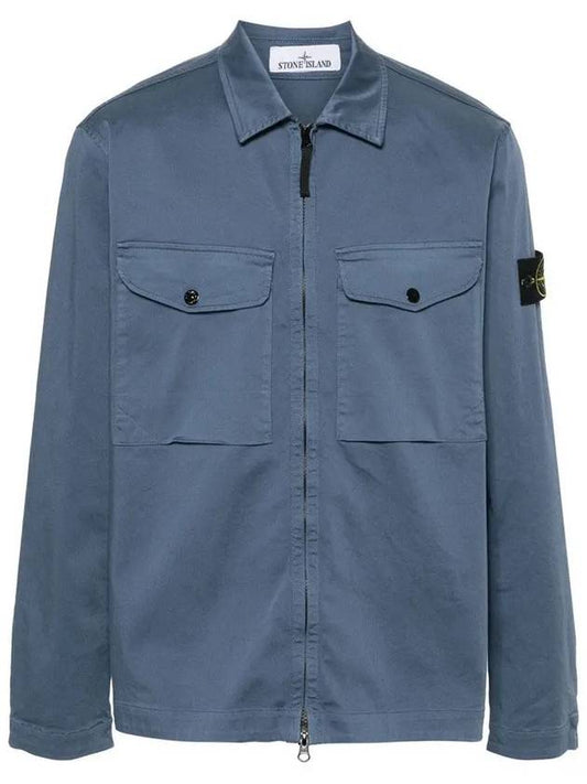 Two-pocket Overshirt Zip-up Jacket Dark Blue - STONE ISLAND - BALAAN 2