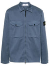 Two-pocket Overshirt Zip-up Jacket Dark Blue - STONE ISLAND - BALAAN 2