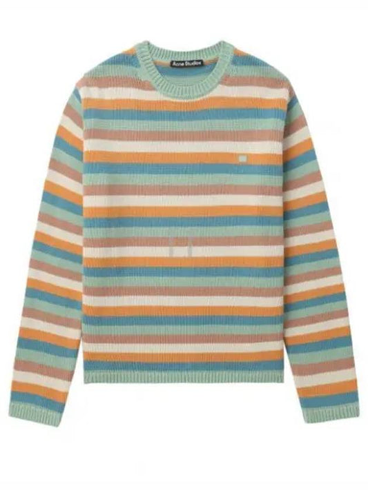 Face Logo Applique Striped Knit Top - ACNE STUDIOS - BALAAN 2