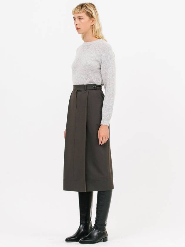 Tulip Midi Pleated Skirt Deep Khaki - JUN BY JUN K - BALAAN 3