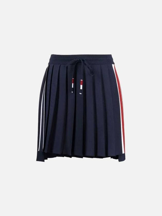 Side Stripe Dropback Mini Pleated Skirt Navy - THOM BROWNE - BALAAN 2