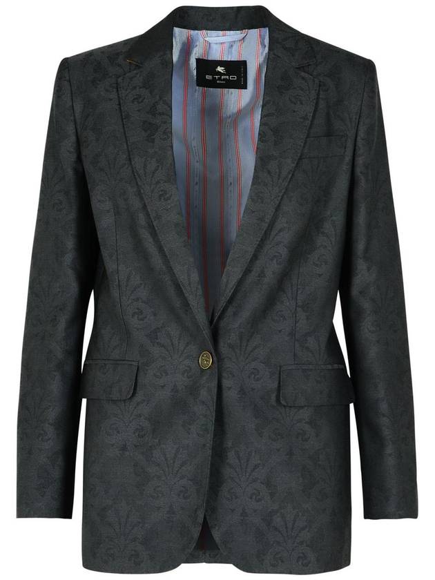 Etro Grey Wool Blazer - ETRO - BALAAN 1