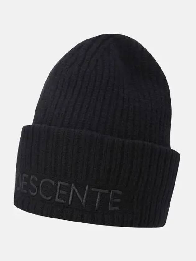 Logo Embroidered Bulky Beanie Black SP423UKCO2 - DESCENTE - BALAAN 1