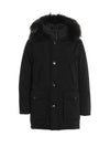 Fur Insert Down Hooded Parka Black - WOOLRICH - BALAAN.