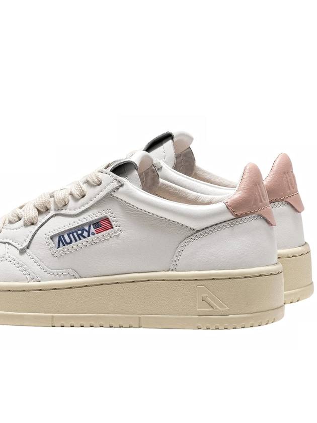 Medalist Pink Tab Leather Low Top Sneakers White - AUTRY - BALAAN 5