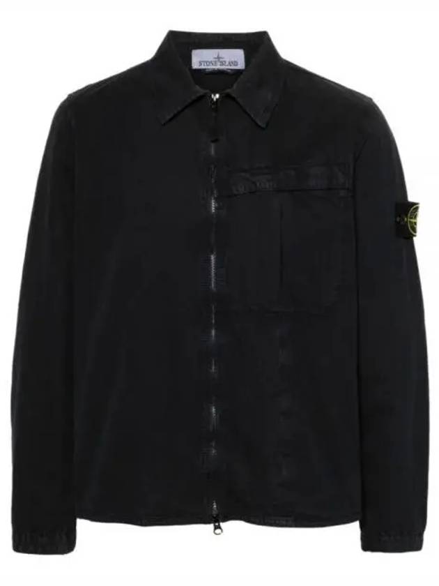 Organic Cotton Shirt Zip Up Jacket Grey - STONE ISLAND - BALAAN 2