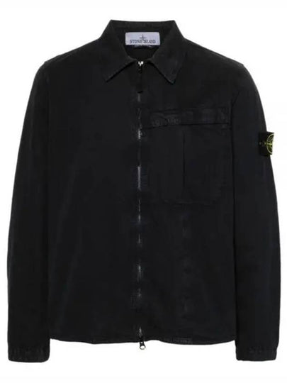 Organic Cotton Shirt Zip Up Jacket Grey - STONE ISLAND - BALAAN 2