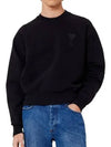 Big Heart Logo Sweatshirt Black - AMI - BALAAN 4