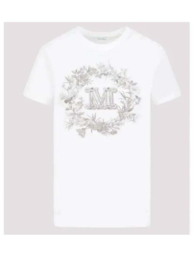 Women's Elmo Logo Detail Short Sleeve T-Shirt White - MAX MARA - BALAAN 2