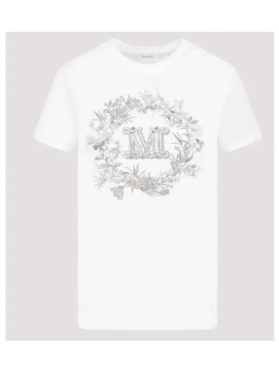 Women's Elmo Logo Detail Short Sleeve T-Shirt White - MAX MARA - BALAAN 2