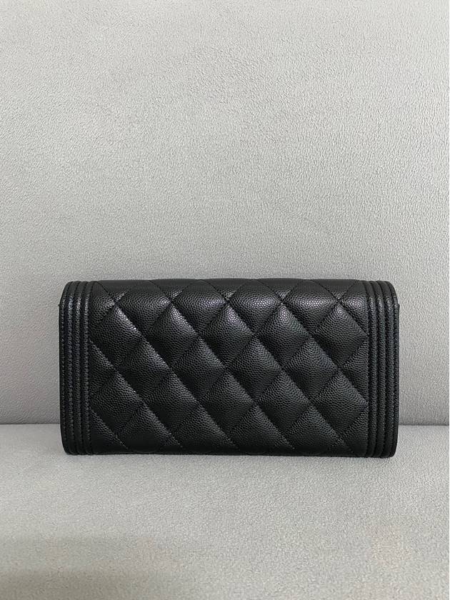 Boy long wallet snap caviar black vintage silver cabinet A80286 - CHANEL - BALAAN 3