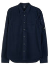 Men's Gabardine Long Sleeve Shirt Navy - CP COMPANY - BALAAN.