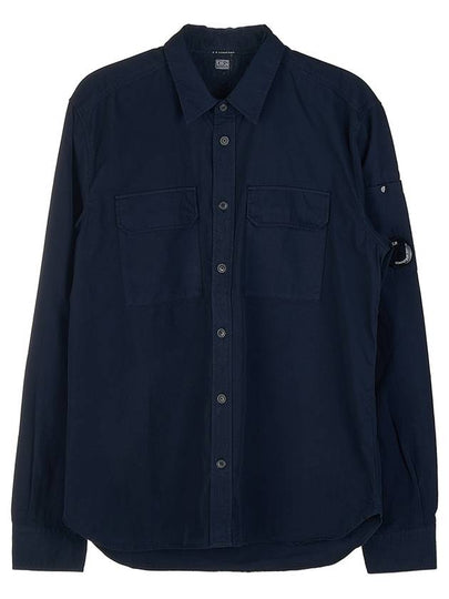 Men's Gabardine Lens Wappen Long Sleeve Shirt Navy - CP COMPANY - BALAAN 2