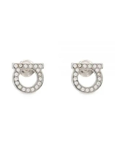 Gancini Crystal Small Earrings Silver - SALVATORE FERRAGAMO - BALAAN 2