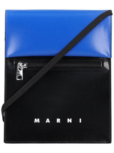 Tribeca Two-Tone Cross Bag Royal Blue Black - MARNI - BALAAN 1