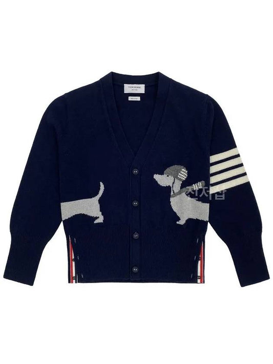 Hector 4 Bar Stripe Cardigan Black - THOM BROWNE - BALAAN 2