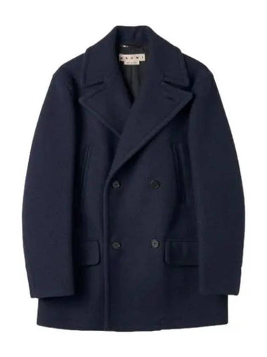 double breasted wool coat ink - MARNI - BALAAN 1