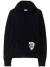 B Shield Wool Blend Hoodie Black - BURBERRY - BALAAN 1