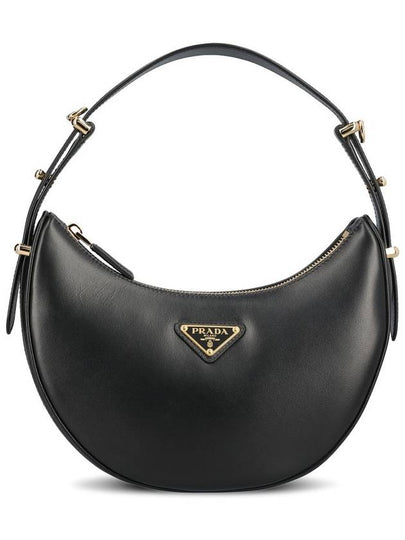 Arque Leather Shoulder Bag Black - PRADA - BALAAN 2