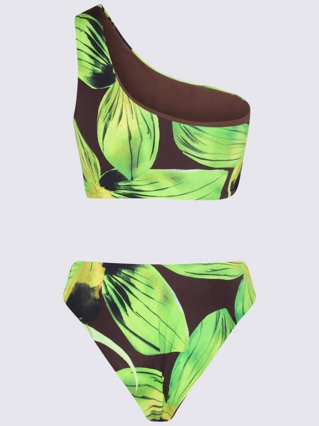 Louisa Ballou Green Leaf Print One Shoulder Swimsuit - LOUISA BALLOU - BALAAN 2