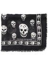 Skull Print Scarf Black - ALEXANDER MCQUEEN - BALAAN 4