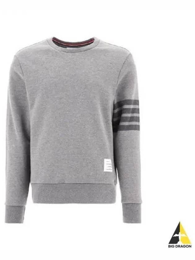 Loopback Relaxed Fit Diagonal Armband Sweatshirt Mid Gray MJT248A 06910 - THOM BROWNE - BALAAN 1