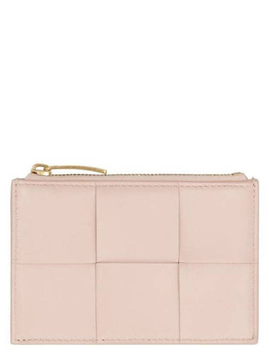 Intrecciato Cassette Zipper Card Wallet Pink - BOTTEGA VENETA - BALAAN 1