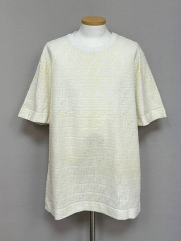 FF logo jacquard short sleeve t shirt 105 - FENDI - BALAAN 1