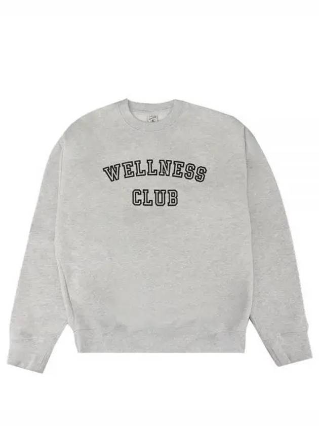 Wellness Club Flock Crew Neck Cotton Sweatshirt Light Grey - SPORTY & RICH - BALAAN 2