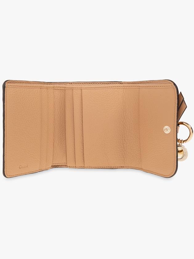 Alphabet Grain Leather Flap Small Half Wallet Light Tan - CHLOE - BALAAN 3