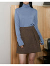 Vibrin Harris Wool Tuck Skirt Brown Herringbone - VIBEREEN - BALAAN 3