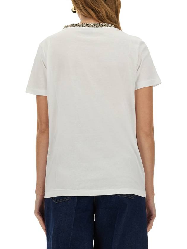 T-SHIRT WITH EMBROIDERED COLLAR - NINA RICCI - BALAAN 3