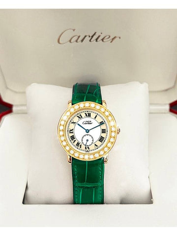 Ronde Ivory Dial Big Diamond Unisex Quartz Watch - CARTIER - BALAAN 1