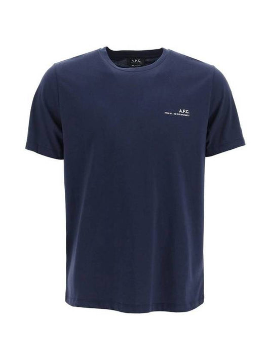 Men's Item Logo Cotton Short Sleeve T-Shirt Navy - A.P.C. - BALAAN 1