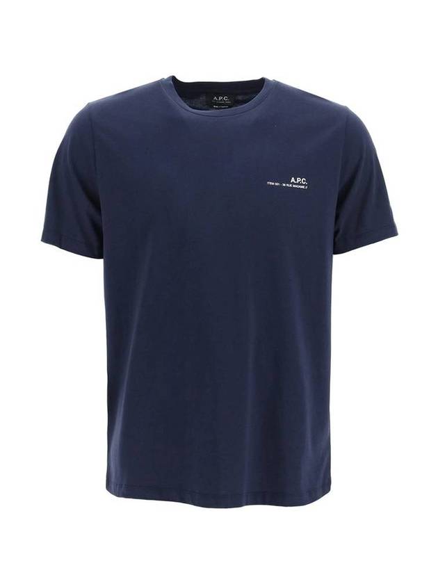 Men's Item Logo Cotton Short Sleeve T-Shirt Navy - A.P.C. - BALAAN 1