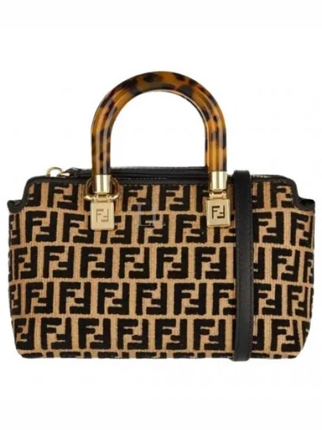 By The Way Mini Raffia Boston Tote Bag Black - FENDI - BALAAN 2