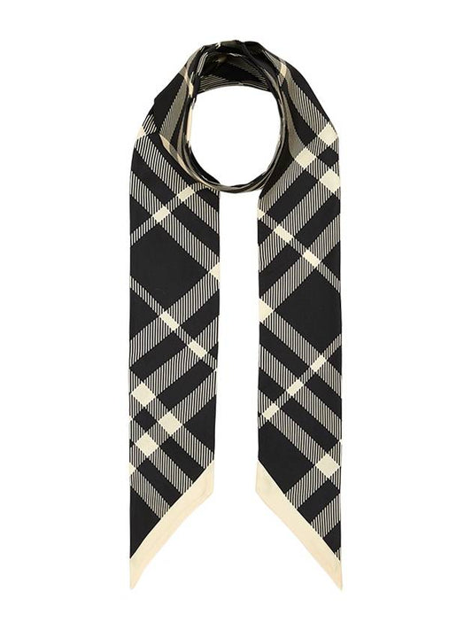 Nova Check Silk Scarf Black - BURBERRY - BALAAN 2