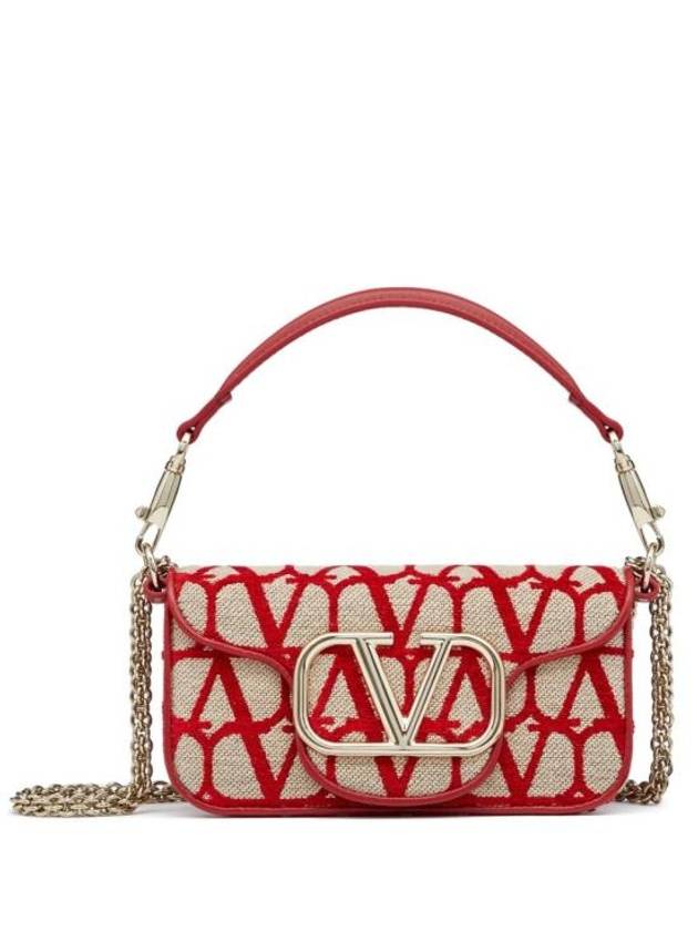 Logo Toile Iconographe Small Shoulder Bag Red - VALENTINO - BALAAN 1