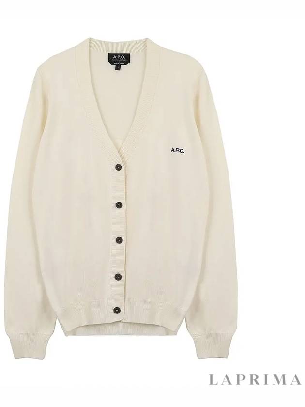 Bella Logo Embroidery Cardigan Ivory - A.P.C. - BALAAN 9