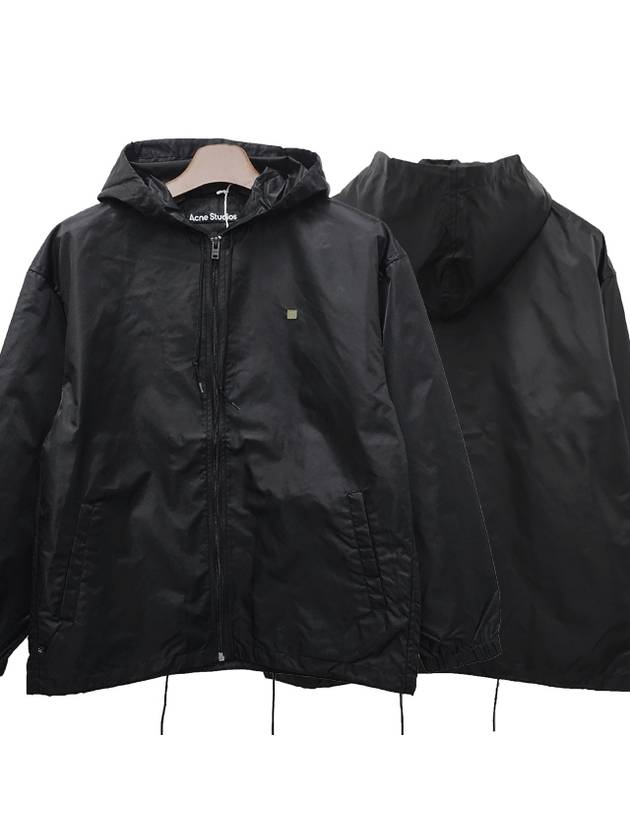 Nylon Micro Face Patch Hooded Jacket Black - ACNE STUDIOS - BALAAN 2