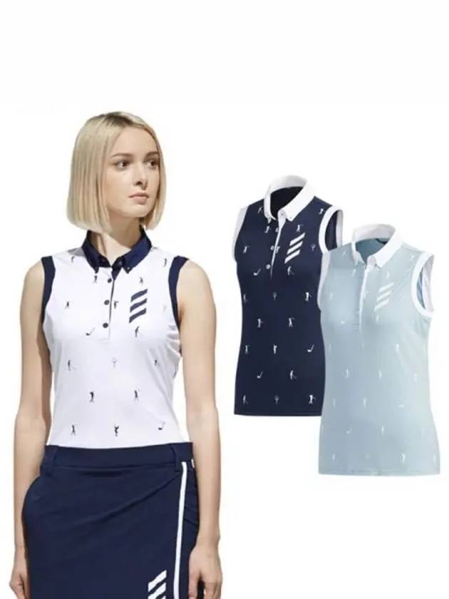 ADI Cross Up F50 Golf Print Sleeveless Women s T Shirt Domestic Product GQG022081776895 - ADIDAS GOLF - BALAAN 1