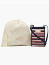 Jacquard Stripe Mini Shoulder Bag Navy - MARNI - BALAAN 4